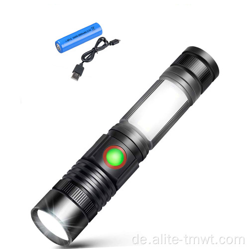 USB-wiederaufladbare XML-T6 und COB-LED-Taschenlampe